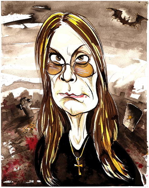 Osborne, Neale Plakát, Obraz - Ozzy Osbourne - colour caricature, Osborne, Neale, 30 × 40 cm