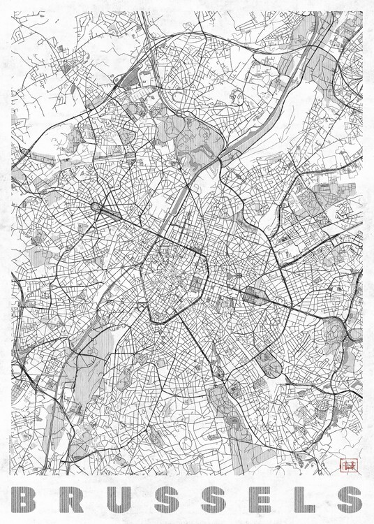 Hubert Roguski Plakát, Obraz - Brussels, Hubert Roguski, 30 × 40 cm