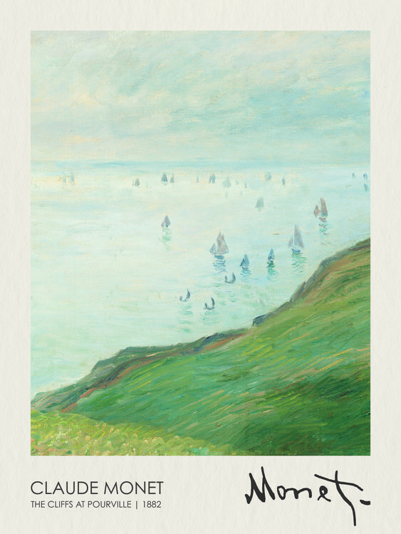 Claude Monet Plakát, Obraz - The Cliffs at Pourville (1882), Claude Monet, 30 × 40 cm