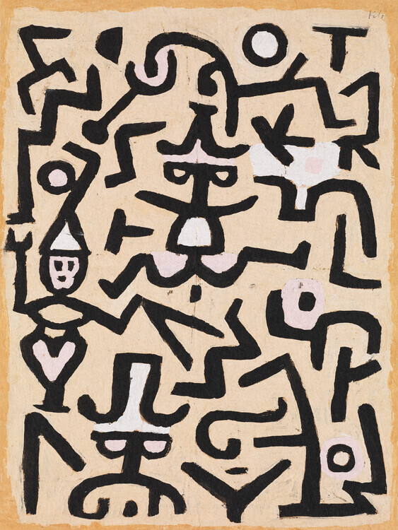 Paul Klee Plakát, Obraz - The Comedians Handbill, Paul Klee, 30 × 40 cm