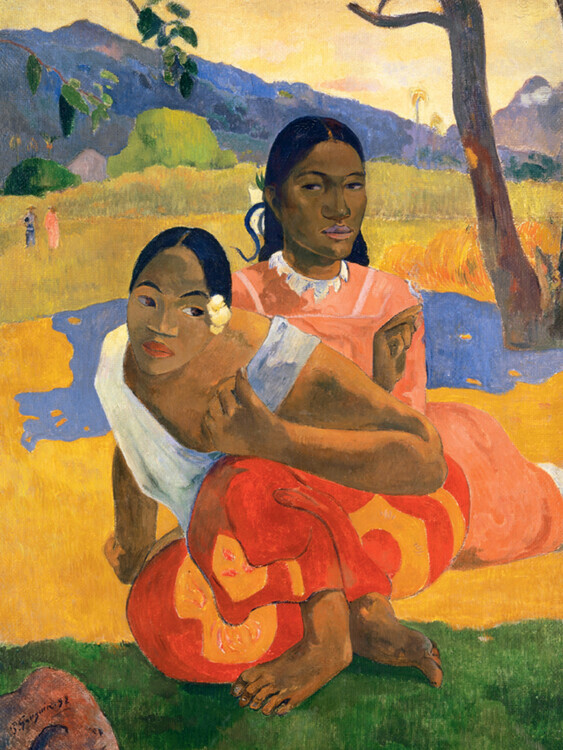 Paul Gauguin Plakát, Obraz - Two Tahitian Women, When will you marry, Paul Gauguin, 30 × 40 cm