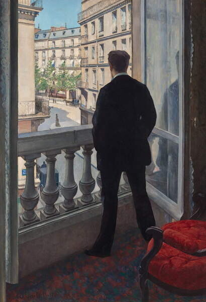 Caillebotte, Gustave Plakát, Obraz - Man at the Window, 1875, Caillebotte, Gustave, 26.7 × 40 cm