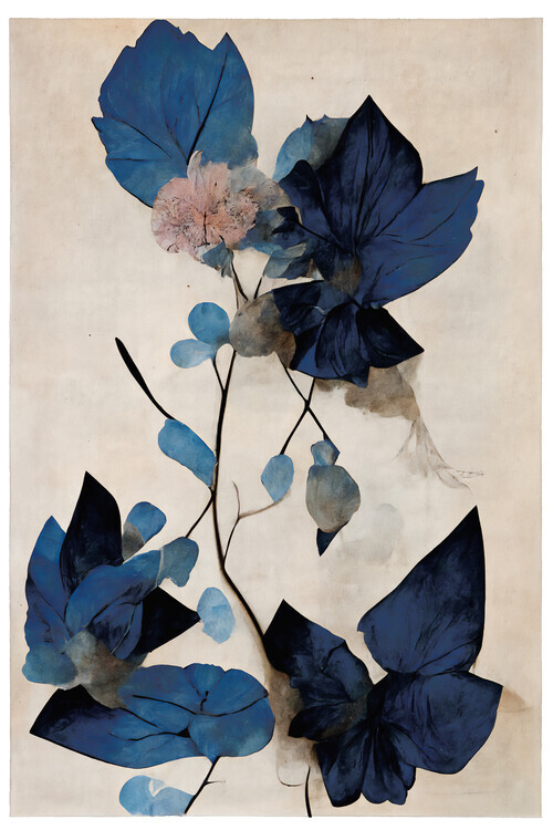 Treechild Plakát, Obraz - Blue Dry Flowers, Treechild, 26.7 × 40 cm
