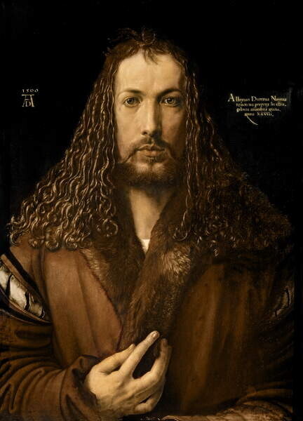 Albrecht Dürer Plakát, Obraz - Self Portrait at the Age of Twenty-Eight, 1500, Albrecht Dürer, 30 × 40 cm