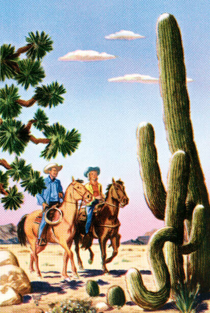 CSA Images Plakát, Obraz - Cowboys in the desert, CSA Images, 26.7 × 40 cm