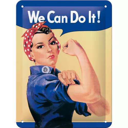 Postershop Plechová cedule We can do it, 15 x 20 cm
