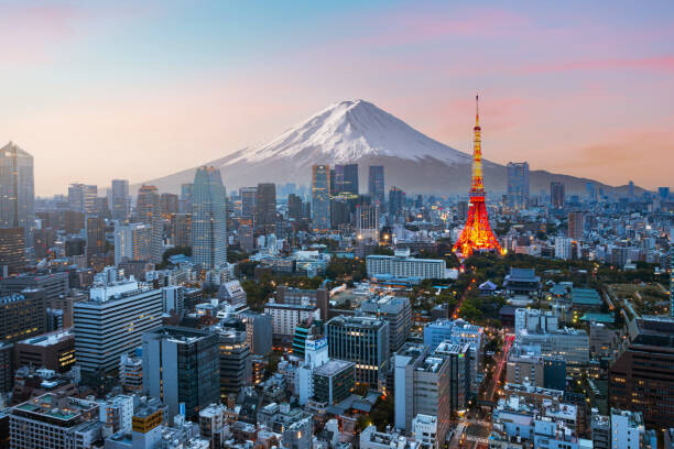 Jackyenjoyphotography Plakát, Obraz - Mt. Fuji and Tokyo skyline, Jackyenjoyphotography, 40 × 26.7 cm