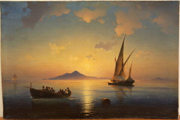 Aivazovsky, Ivan Konstantinovich Plakát, Obraz - The Bay of Naples, 1841, Aivazovsky, Ivan Konstantinovich, 40 × 26.7 cm