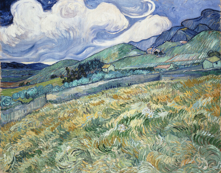 Vincent van Gogh Plakát, Obraz - Landscape from Saint-Rémy, Vincent van Gogh, 40 × 30 cm
