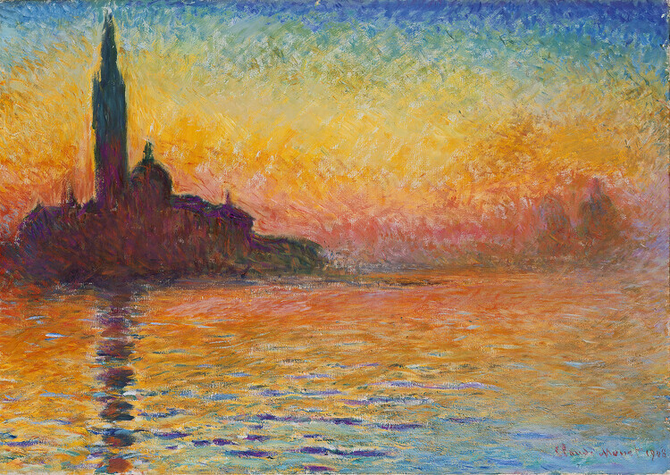 Claude Monet Plakát, Obraz - San Giorgio Maggiore at Dusk, Claude Monet, 40 × 30 cm