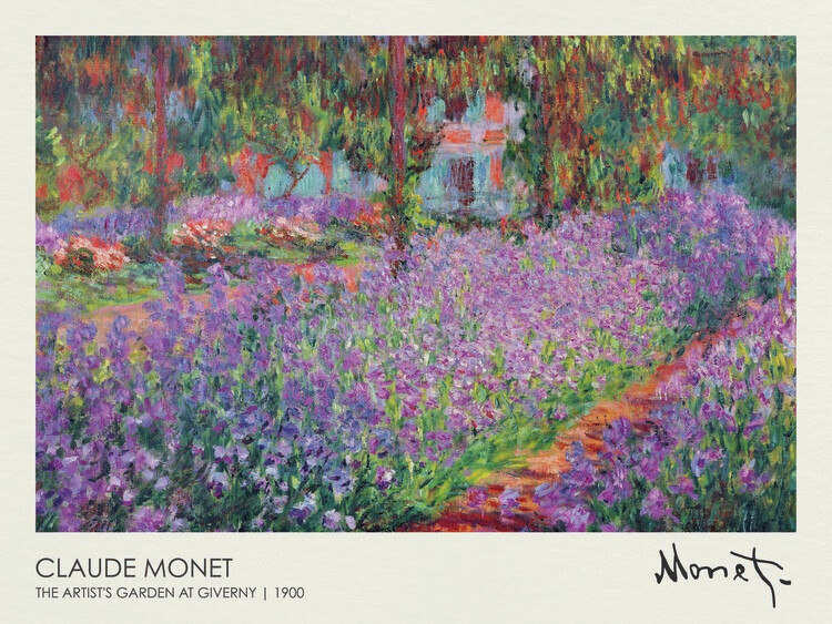 Claude Monet Plakát, Obraz - The Artist's Garden at Giverny (1900), Claude Monet, 40 × 30 cm