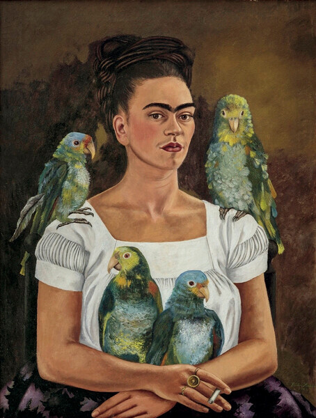Frida Kahlo Plakát, Obraz - Me and My Parrots, 1941, Frida Kahlo, 30 × 40 cm