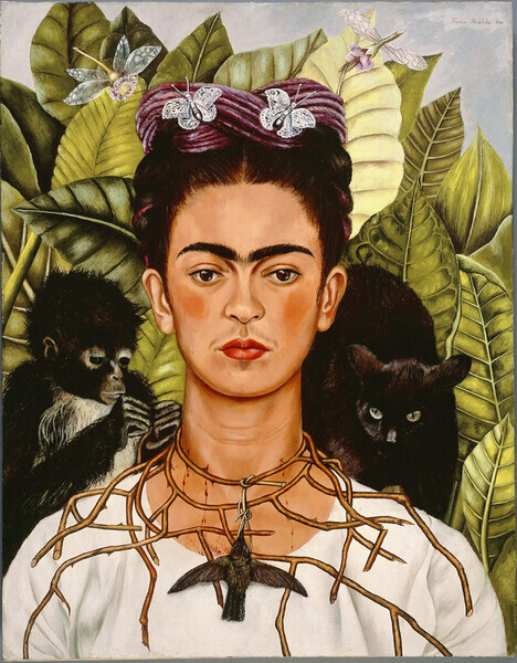 Frida Kahlo Plakát, Obraz - Self-Portrait with Thorn Necklace and Hummingbird, 1940, Frida Kahlo, 30 × 40 cm
