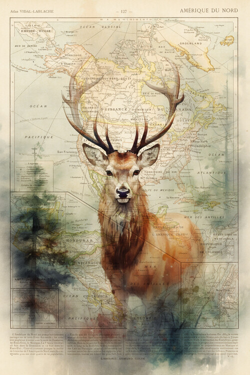 Thomas Chedeville Plakát, Obraz - Deer, Thomas Chedeville, 26.7 × 40 cm
