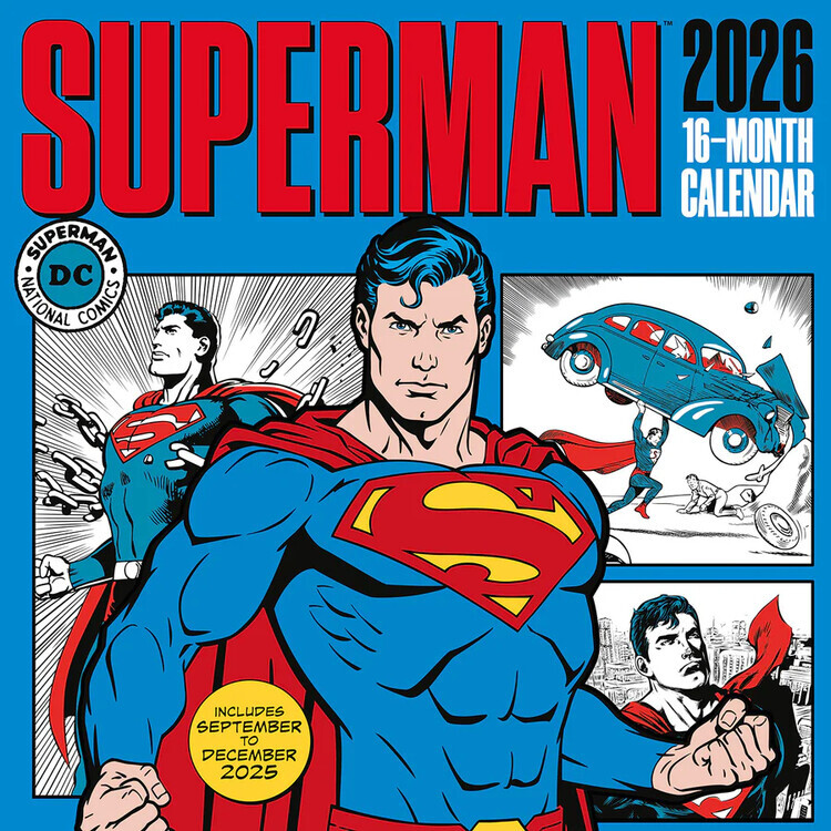 PYRAMID Kalendář 2026 Superman - Comics, 30 x 30 cm
