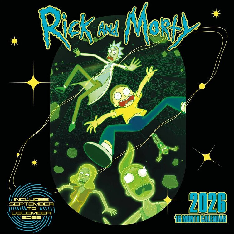 PYRAMID Kalendář 2026 Rick & Morty, 30 x 30 cm