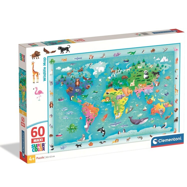 CLEMENTONI Puzzle Noli Wildlife Map, 60 ks