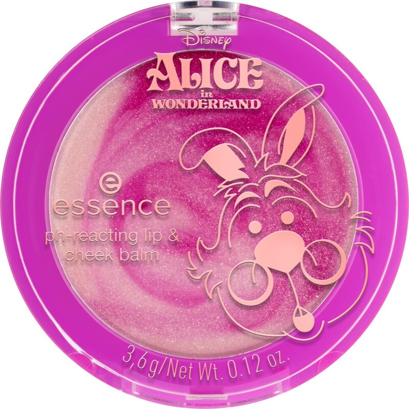 essence Disney Alice in Wonderland multifunkční líčidlo na rty a tváře reagující na pH odstín 01 Team Fun 3.6 g
