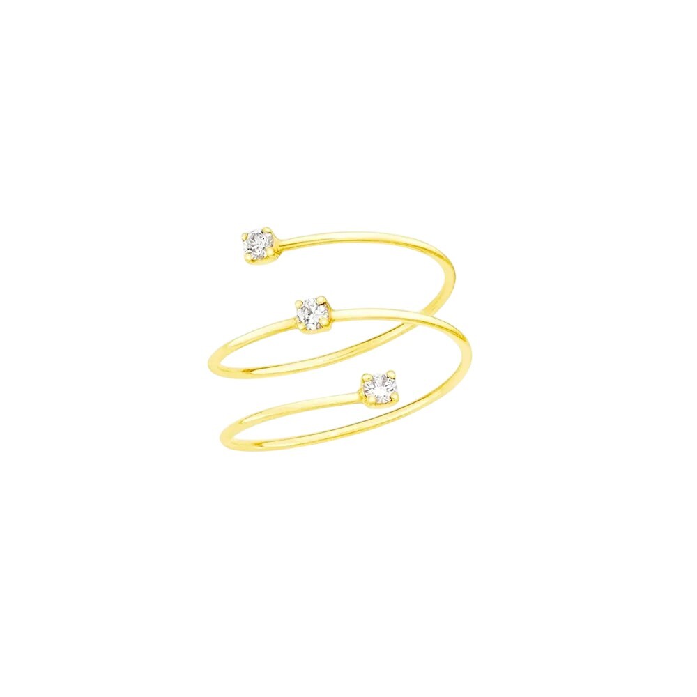 Liu Jo Designový pozlacený otevřený prsten se zirkony LJ2490M 52 mm