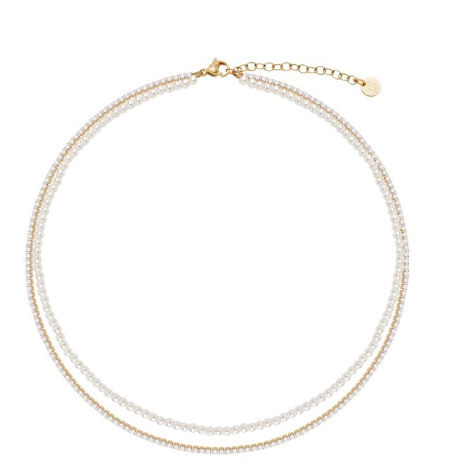 Liu Jo Pozlacený dvojitý perlový náhrdelník pro ženy LJ3026