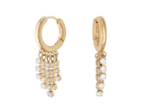 Liu Jo Pozlacené visací náušnice s krystaly LJ2993