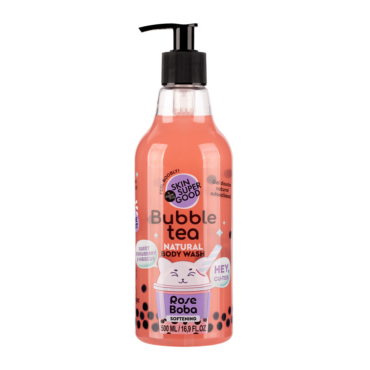 Organic Shop Zjemňující sprchový gel Bubble Tea Rose Boba (Body Wash) 500 ml