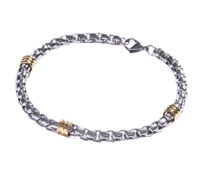 Marc Malone Ocelový bicolor náramek pro muže MCGB5072SG