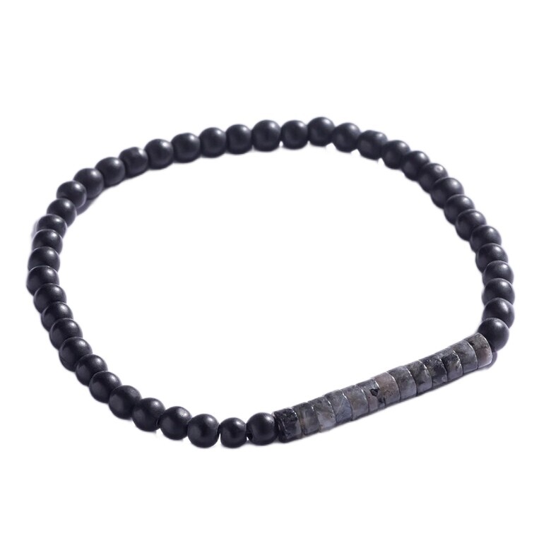 Marc Malone Korálkový náramek s larvikitem pro muže MCGB5105