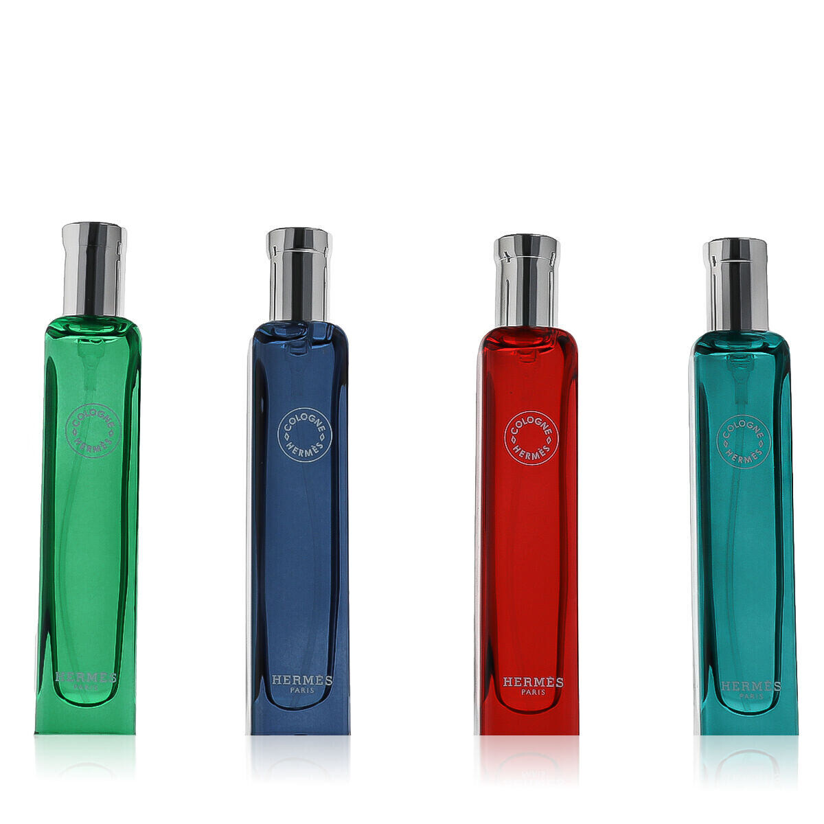 Hermes Colognes Collection : EDC Eau de Basilic Pourpre 15 ml + EDC Eau de Citron Noir 15 ml + EDC Eau de Rhubarbe Écarlate 15 ml + EDC Eau D'Orange Verte 15 ml unisex