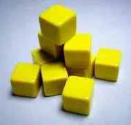 Koplow Games Opaque Blank Yellow Dice (16mm)