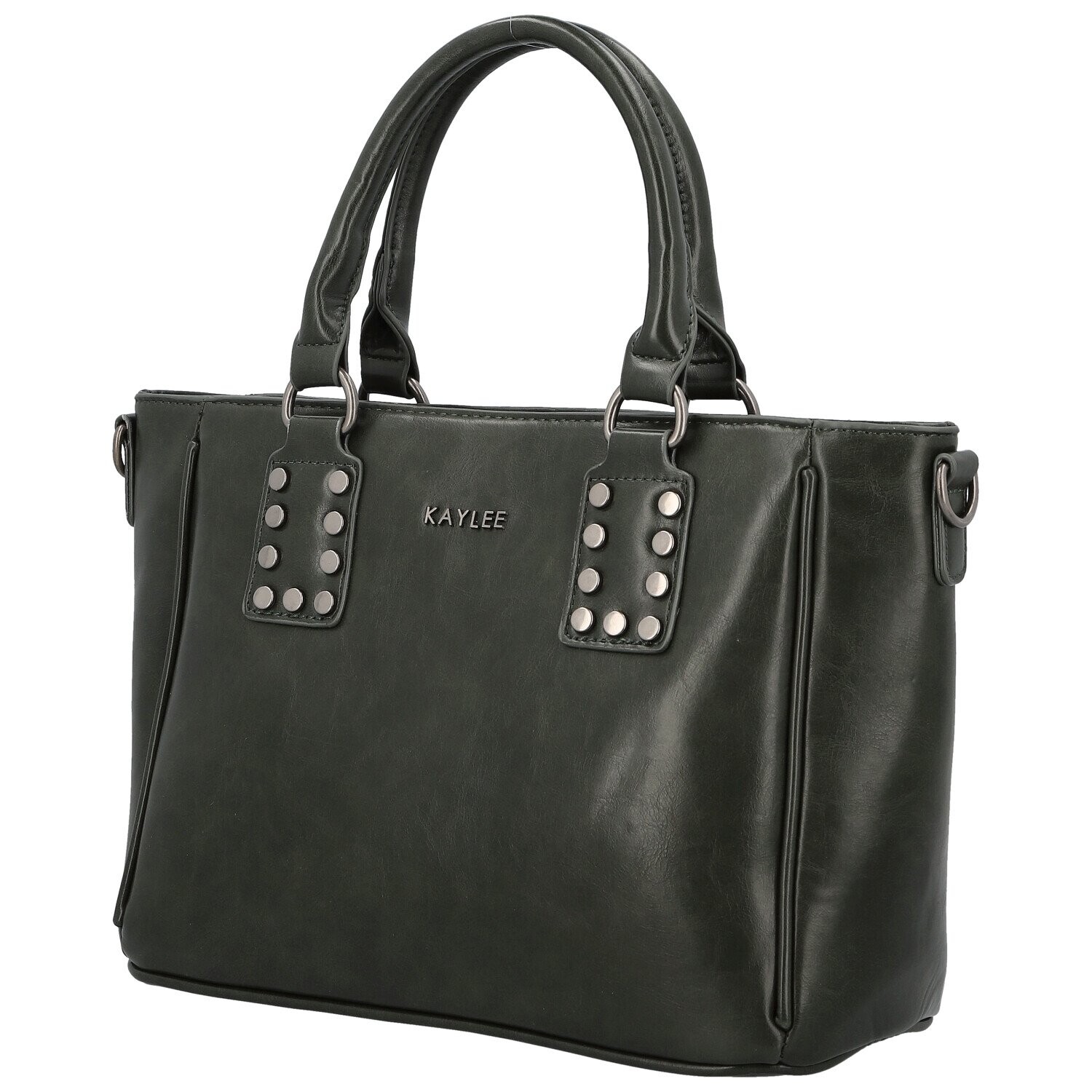 Trendy dámská koženková kabelka do ruky Liliane, tmavě zelená