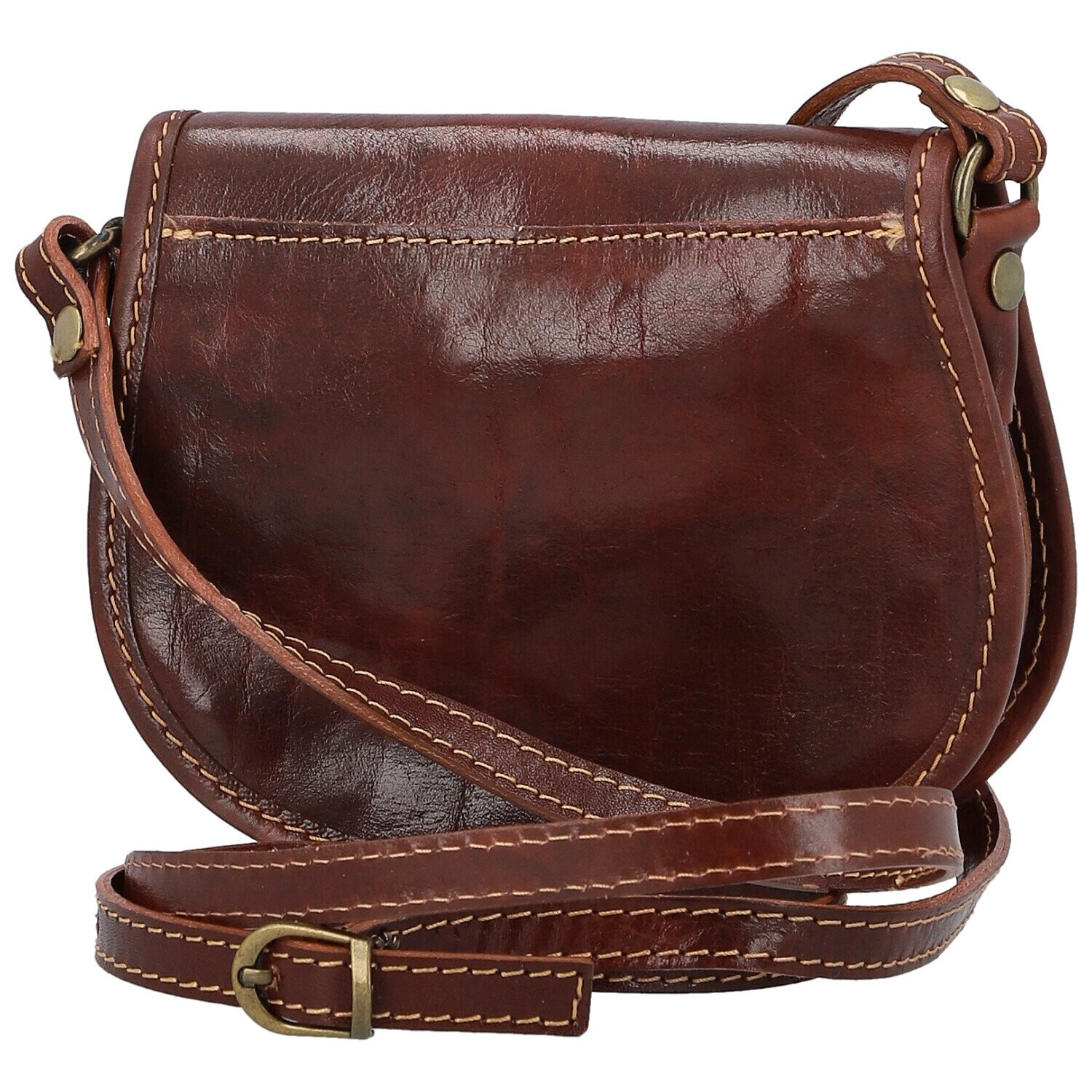 Malá dámská kožená crossbody Lorentii, hnědá