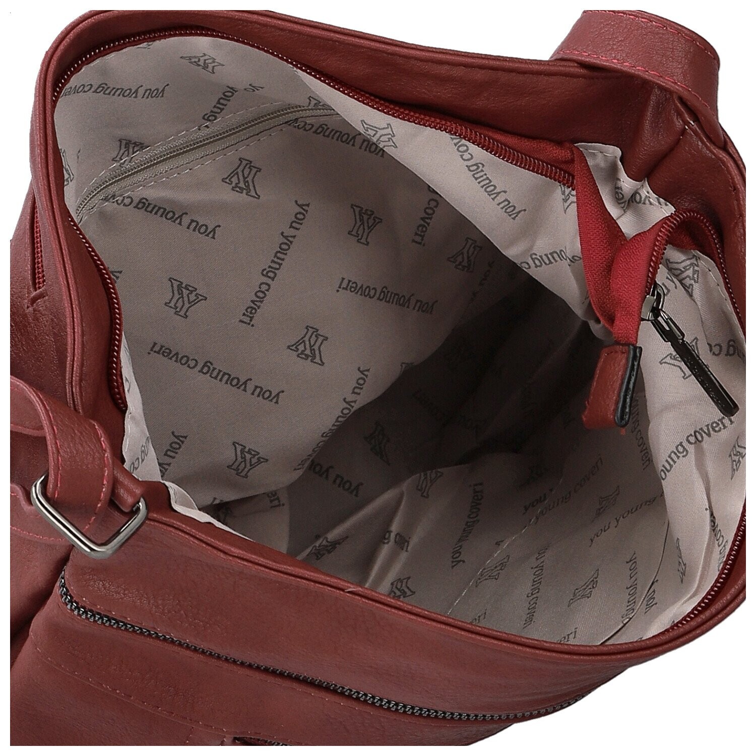 Stylová dámská koženková crossbody kabelka Olbba, vínová