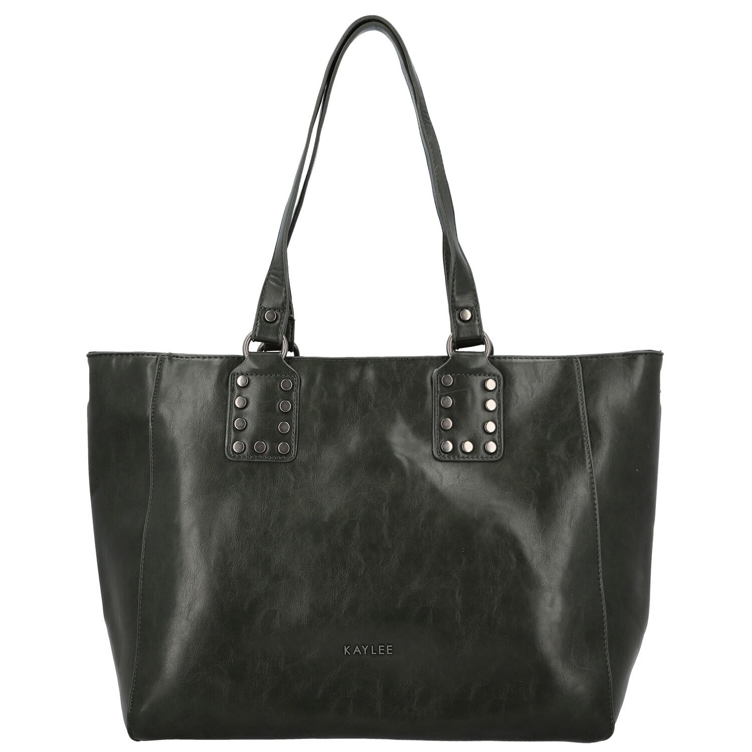 Módní dámská koženková kabelka na rameno Kleantis, tmavě zelená