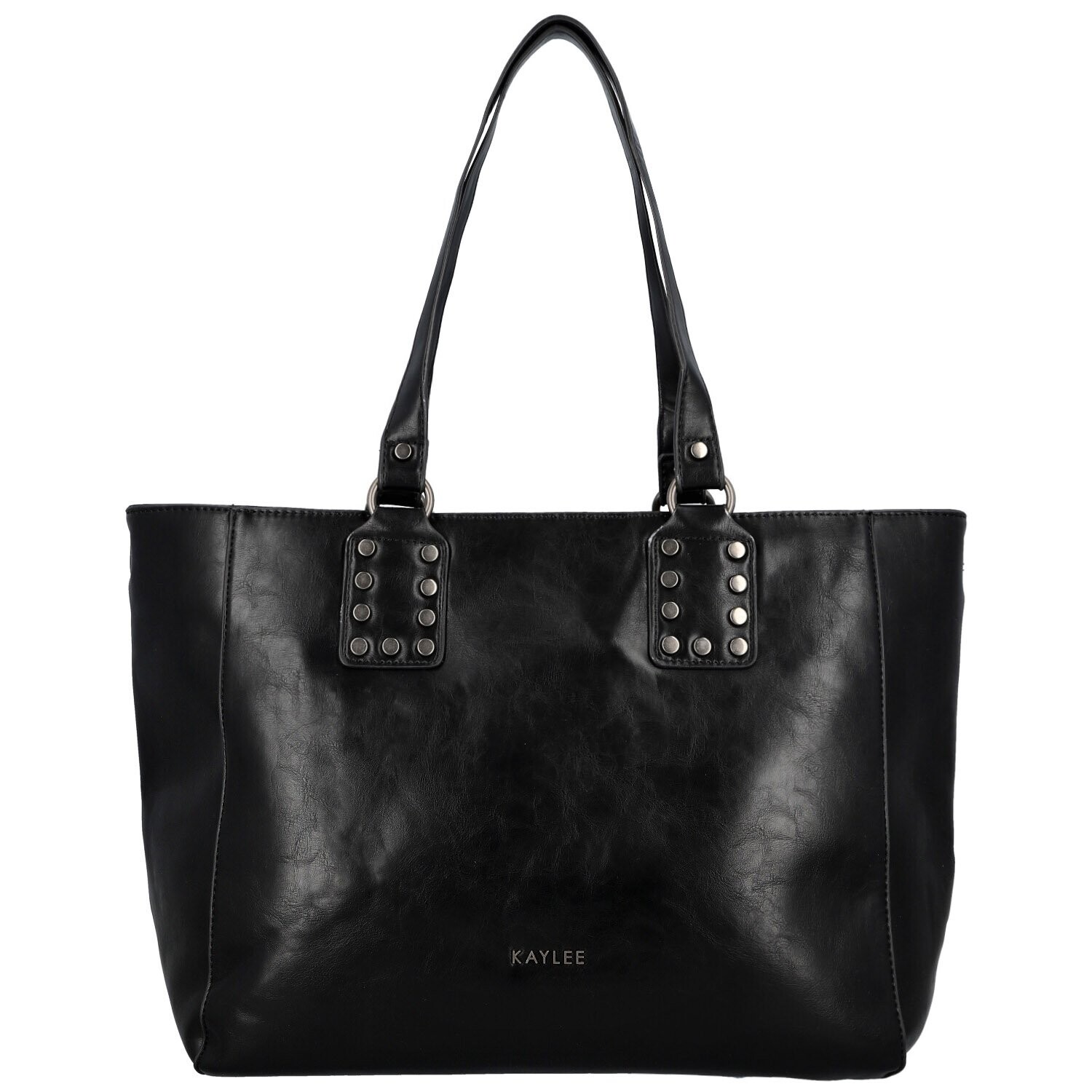 Módní dámská koženková kabelka na rameno Kleantis, černá