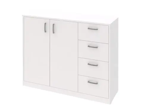 Široká zásuvková komoda Mega 39, bílá