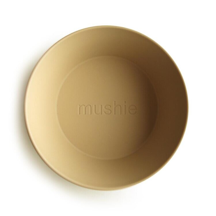 Mushie Mushie kulatá miska 2 ks 550 ml Mustard