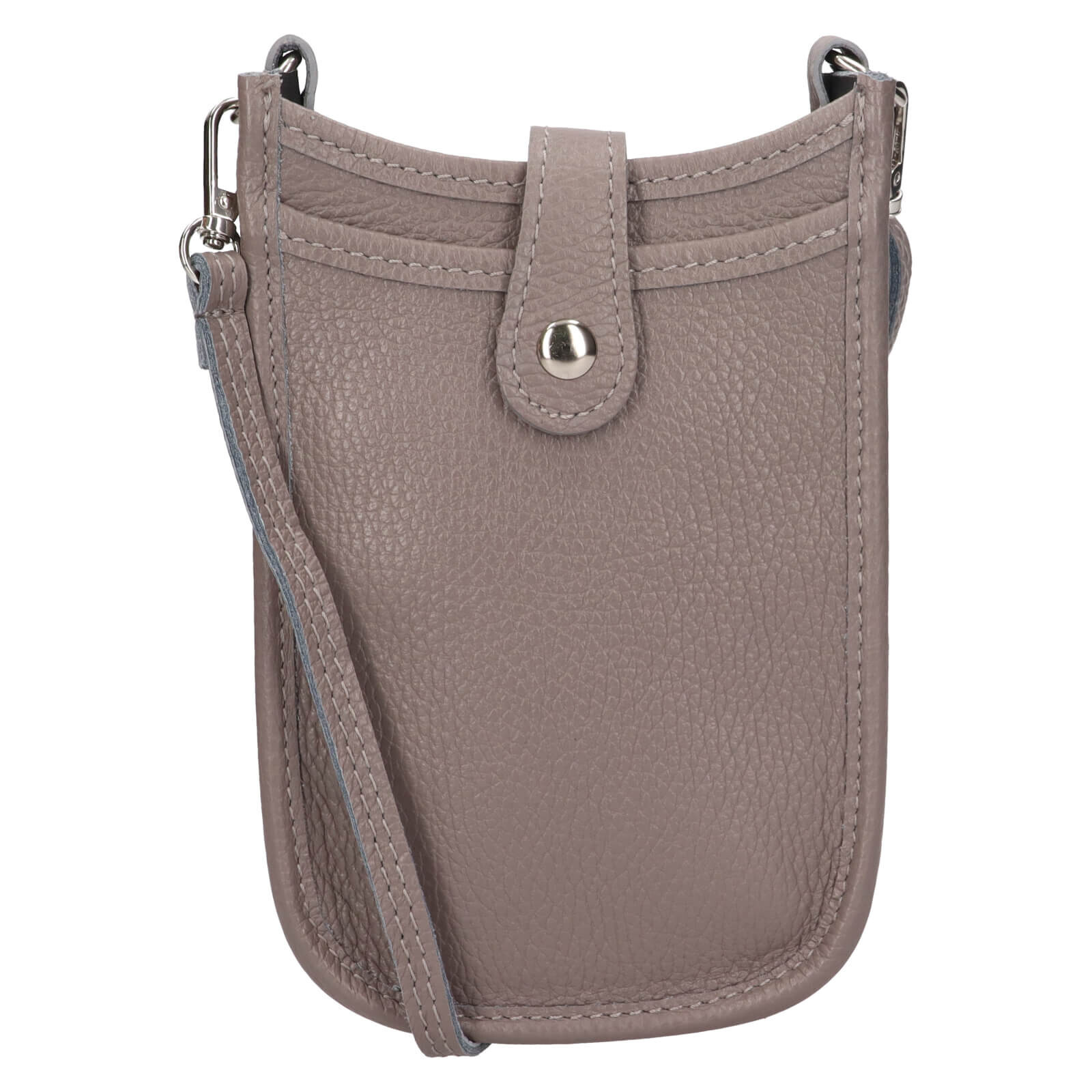 Dámská kožená kabelka na mobil a doklady Italia Limma - šedá