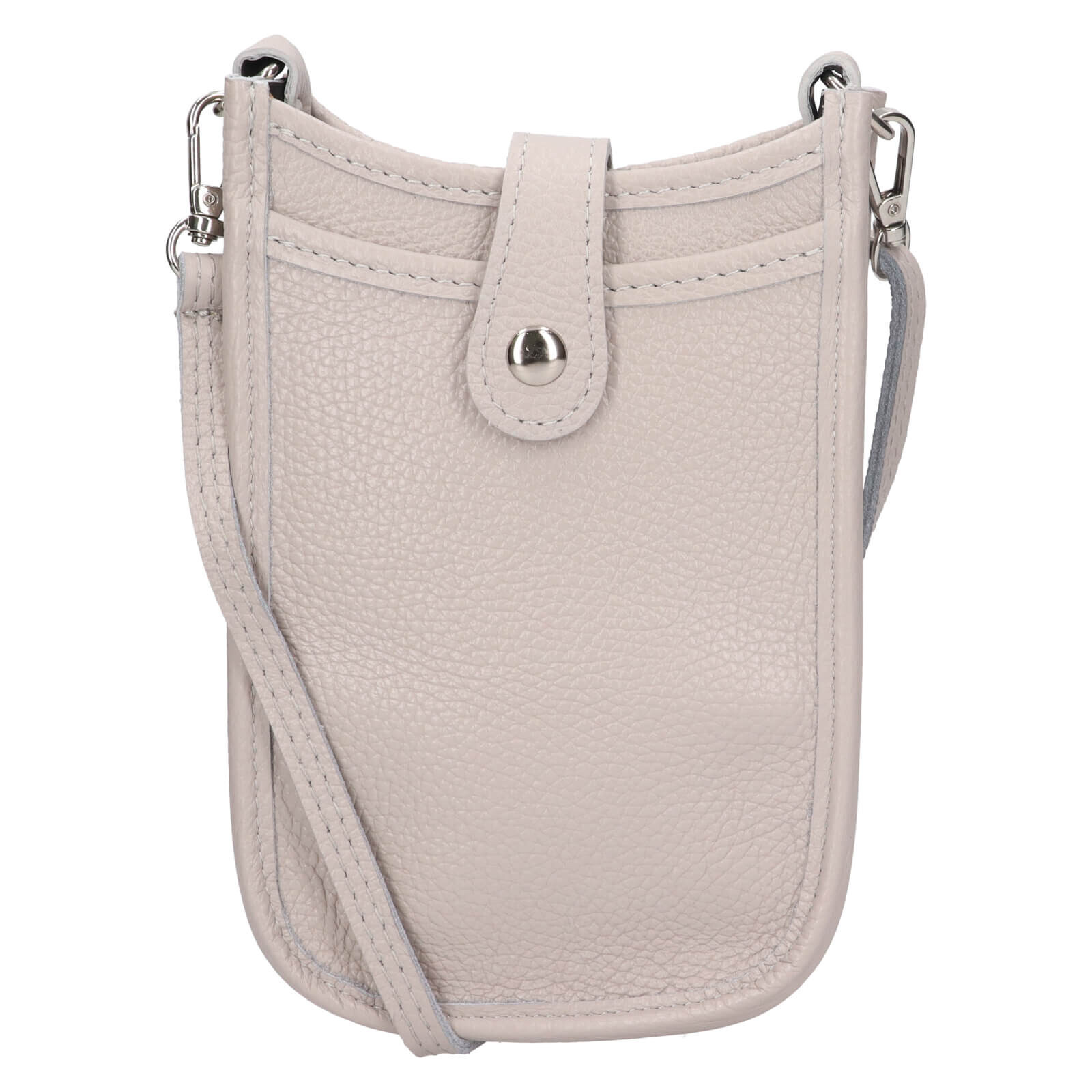 Dámská kožená kabelka na mobil a doklady Italia Limma - světle šedá