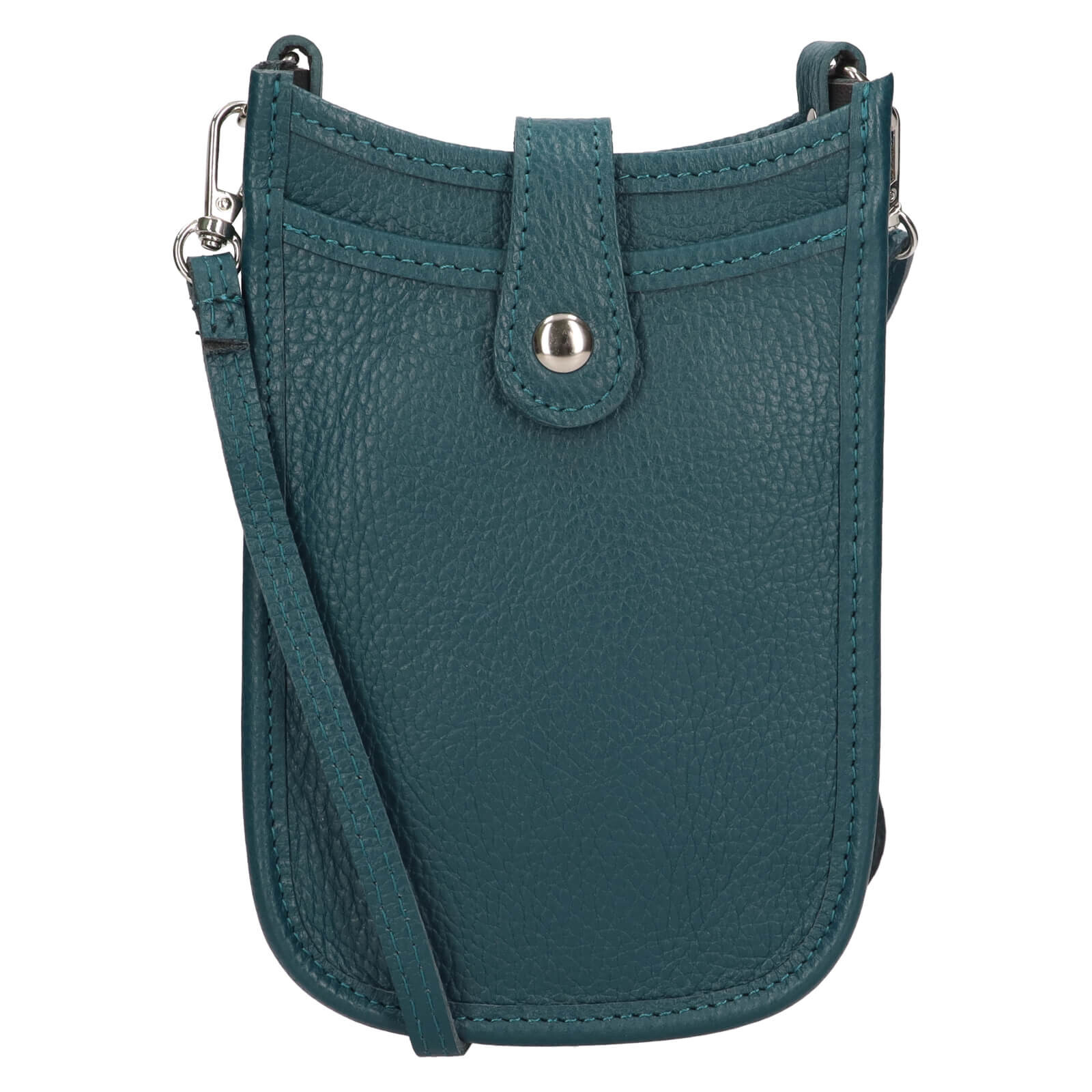 Dámská kožená kabelka na mobil a doklady Italia Limma - modro-zelená