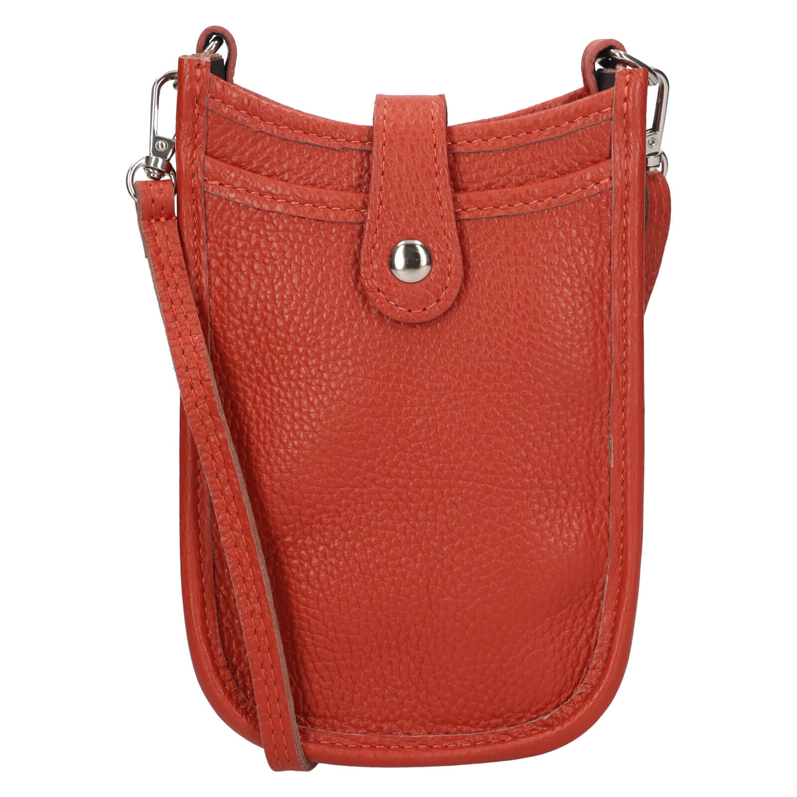 Dámská kožená kabelka na mobil a doklady Italia Limma - cihlová