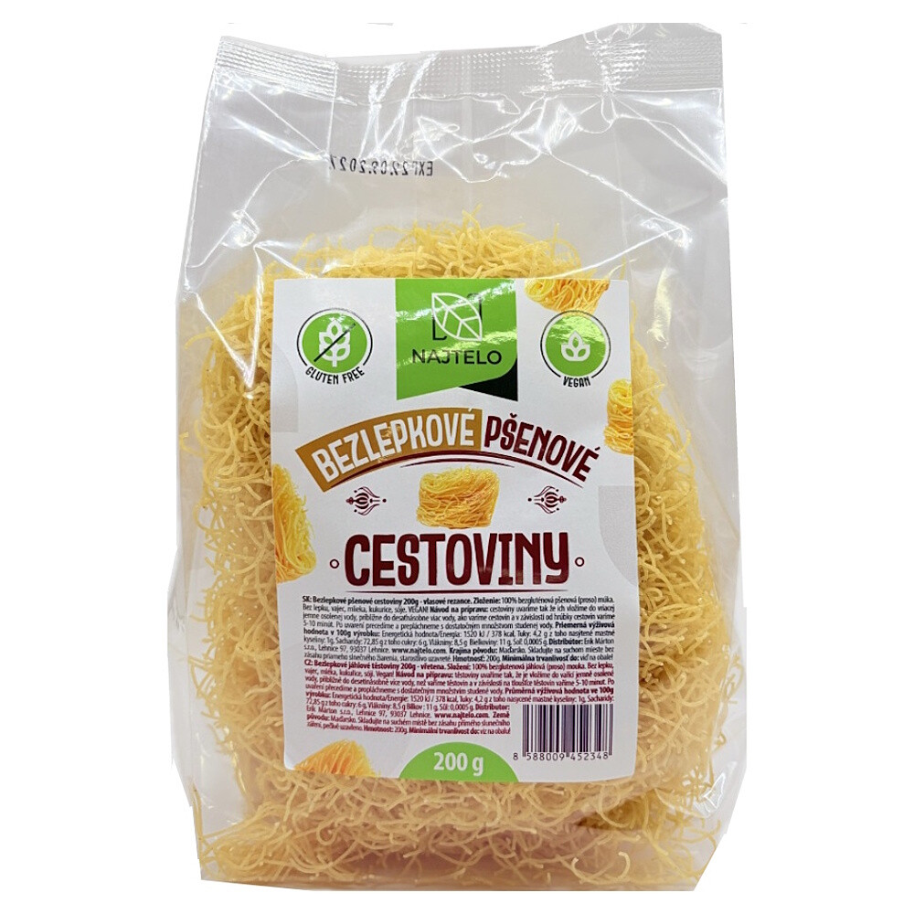 NAJTELO bezlepkové pšeničné vlasové nudle 200 g