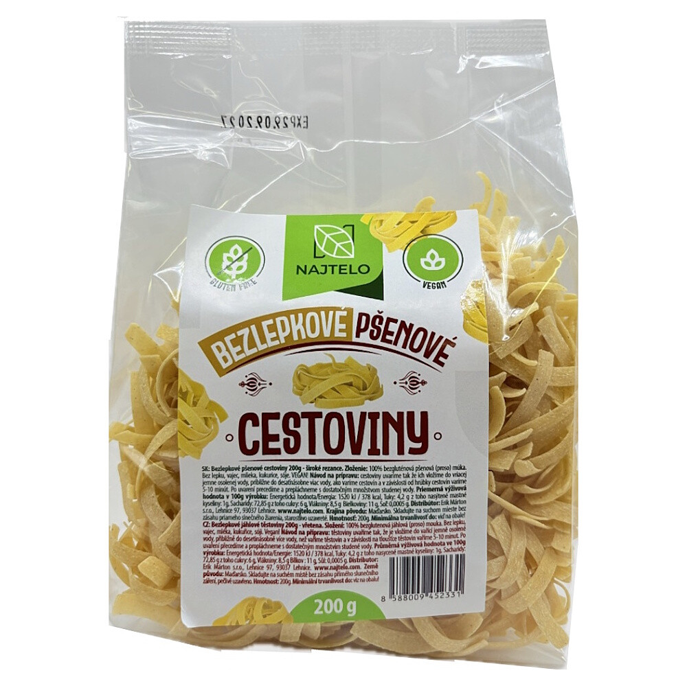 NAJTELO Bezlepkové pšeničné široké nudle 200 g
