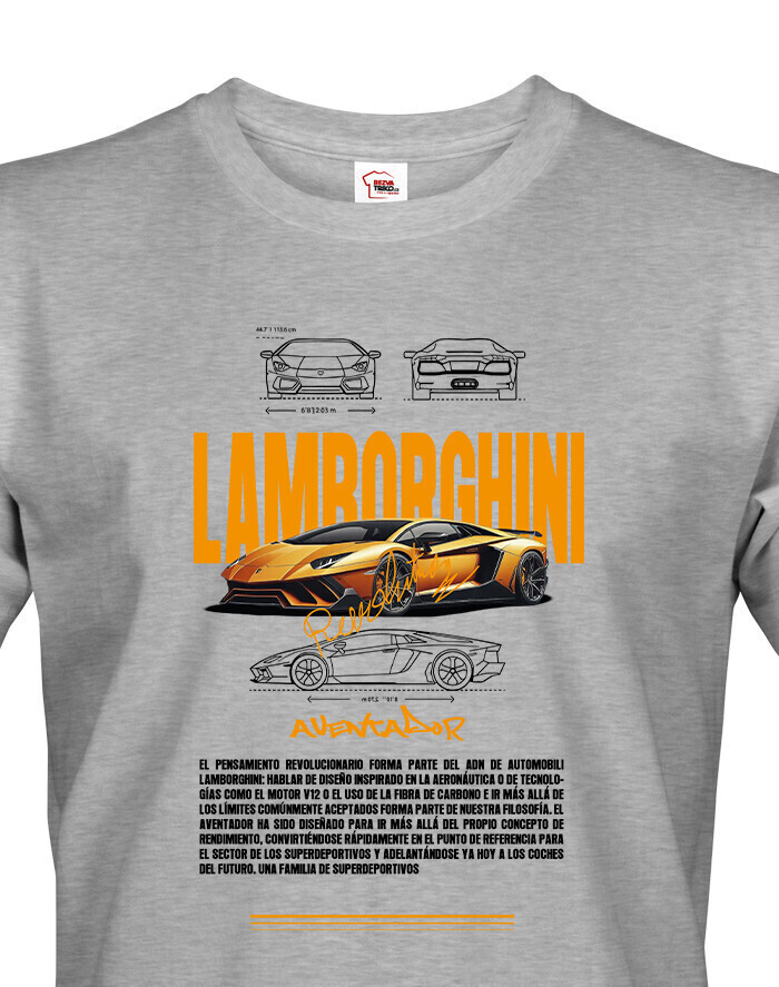 Pánské tričko s potiskem Lamborghini Aventador - ideální dárek pro muže