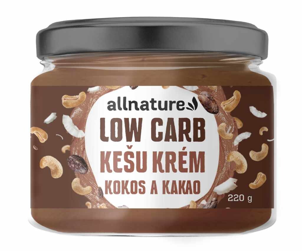 Allnature Kešu krém LOW carb - kokos a kakao 220g EXPIRACE 30.12.2025