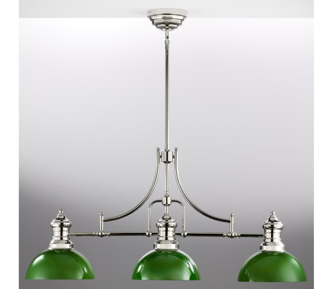 Jupiter 2072 - Lustr na tyči PLATINO 3xE27/15W/230V zelená/lesklý chrom 2072
