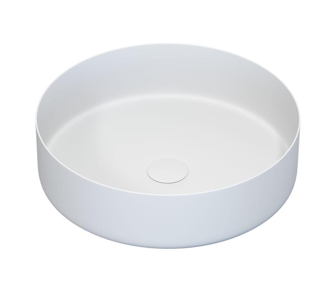 BATH DELUXE 06-040-16-01-00 - Umyvadlo na desku LJORDAL pr. 40 cm ocel/bílá 06-040-16-01-00