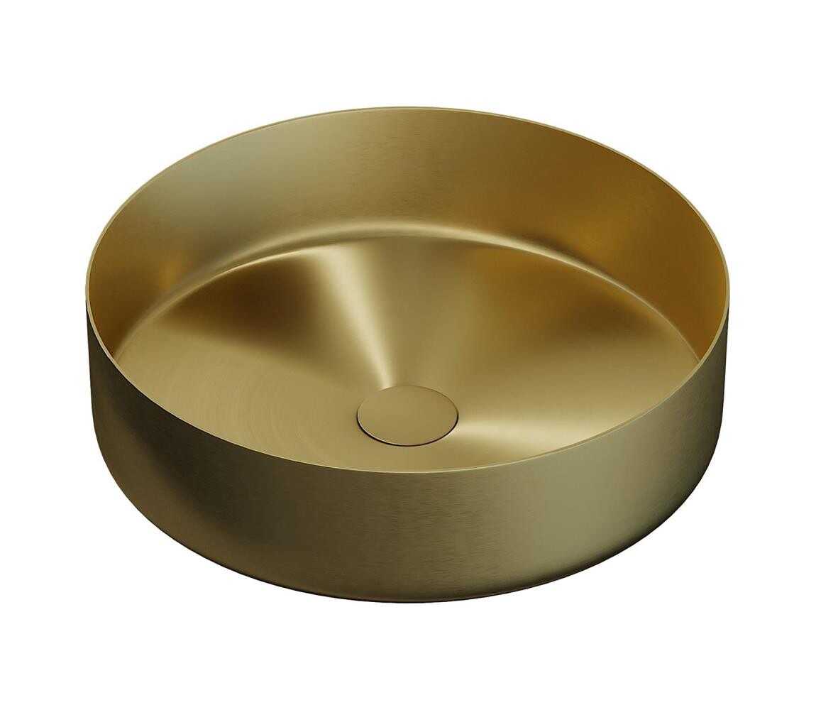 BATH DELUXE 06-040-16-70-00 - Umyvadlo na desku LJORDAL pr. 40 cm ocel/mosaz 06-040-16-70-00