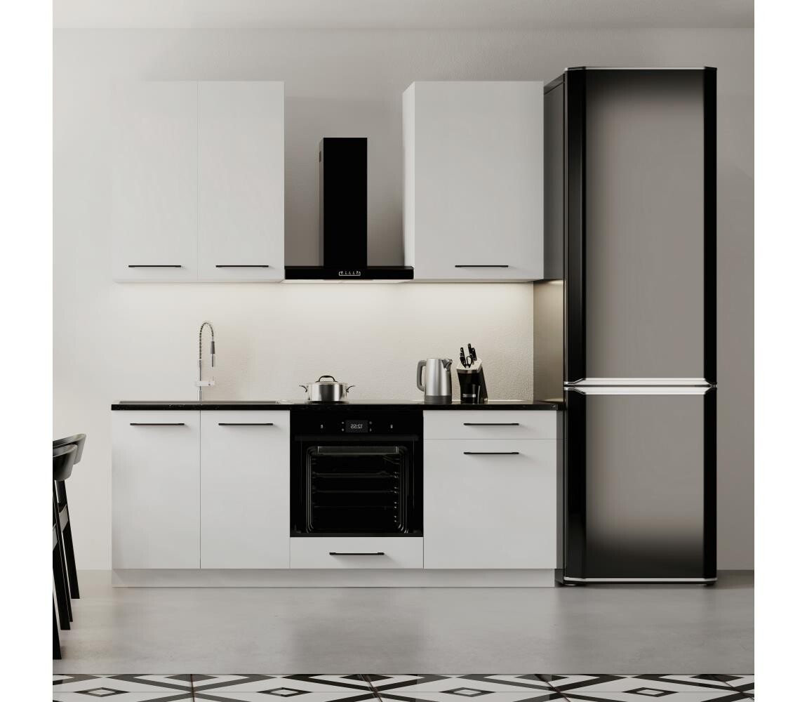 BWS Kuchyňská linka EVE 200 cm bílá Aster 200