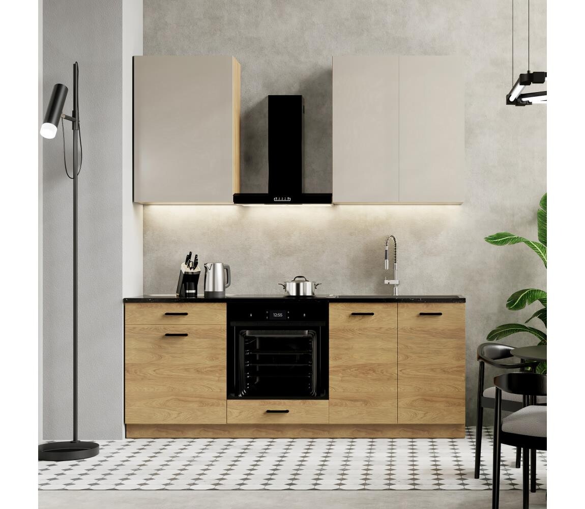 BWS Kuchyňská linka JOY 200 cm ořech Kanani 200